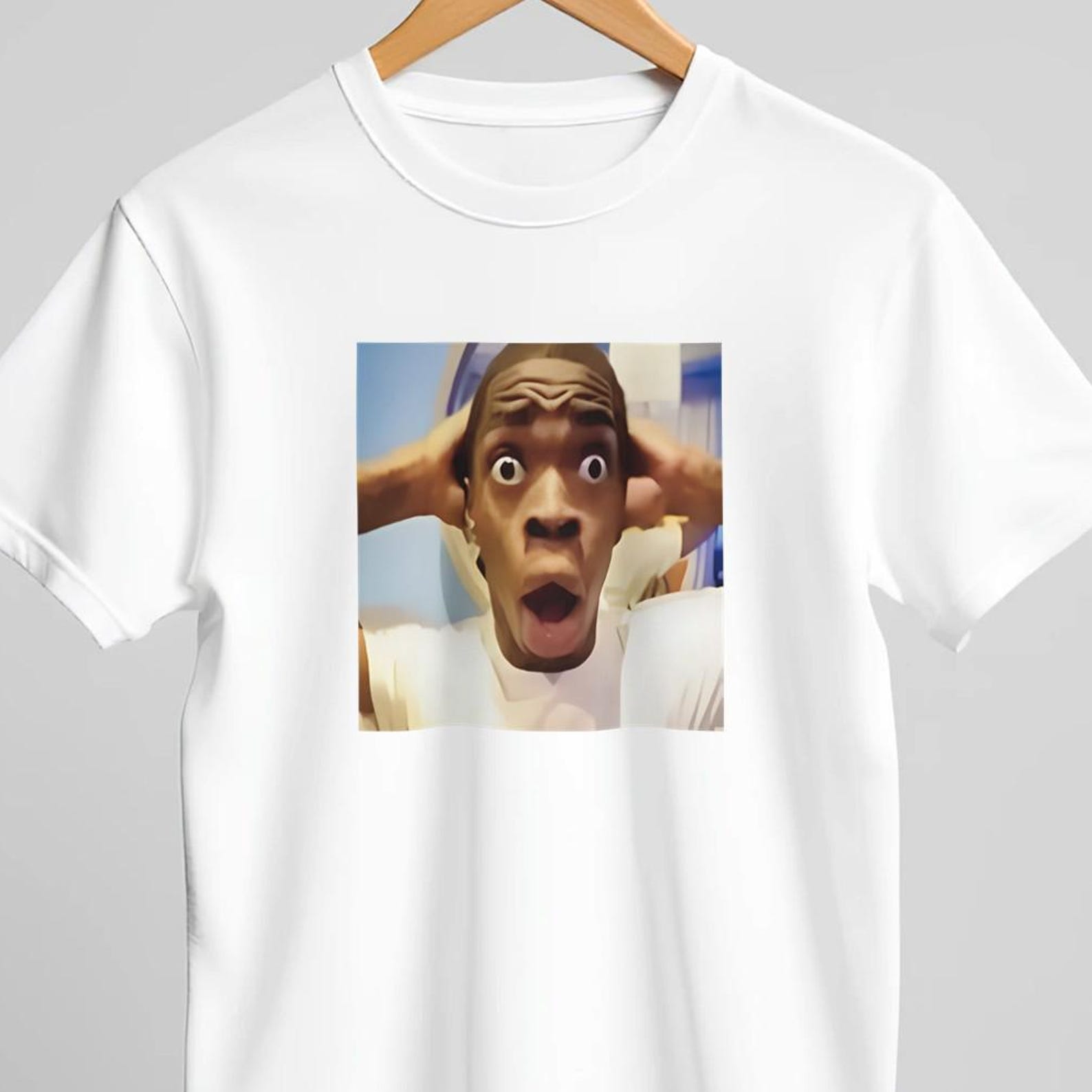 Shock Meme T-Shirt, Funny TikTok Reaction Shirt, Viral Face Meme Tee, Internet Humor Top, Trendy Reaction Gift, Relatable Funny Tee S