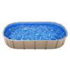 Oval Pool Liner, 375 x 610 cm UniBead Swimming Pool Liner for 120 cm Wall Height, Premium Vinyl, Easy Install with Leak-Proof Patches, Designed for