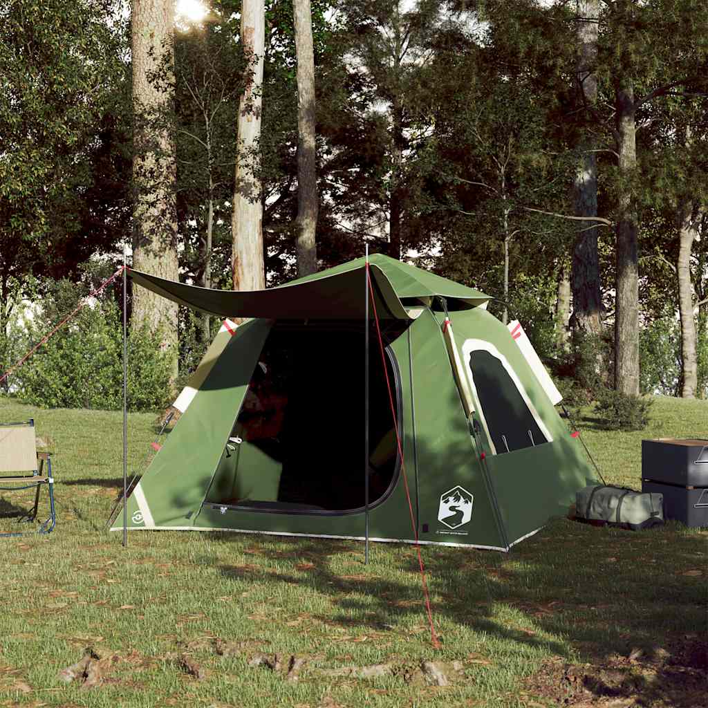 Dome Camping Tent for 4 Persons Green Quick Release System