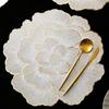 1pcs/6pcs PVC Flower Placemat Dining Decorative Heat Resistant Table Pad Coasters Home Party Wedding Christmas