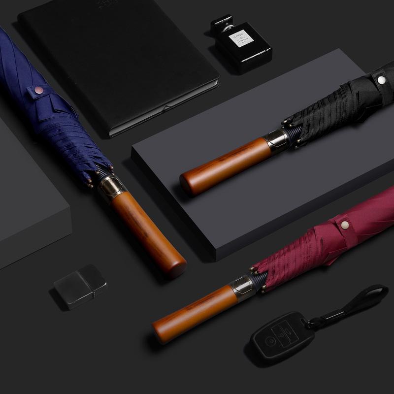 

Men s Business Golf Umbrella with Wooden Handle and Customizable Logo