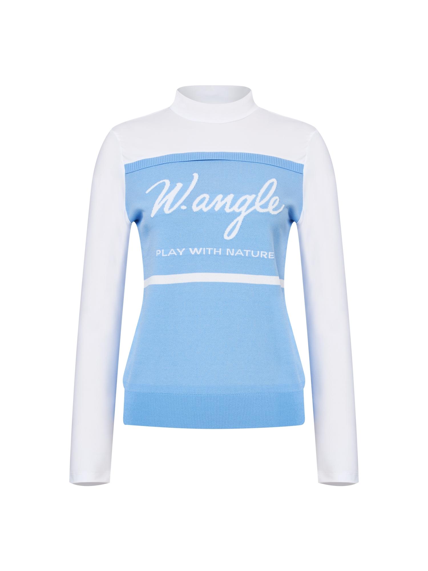 Wide Angle To W.Ice Color Block Intarsia Mock Neck Sweater L_Light Blue Light Blue/03(90)