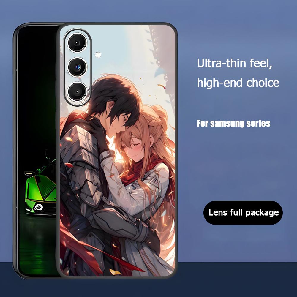 Cool Anime Sword Art Online Phone Case For Samsung Galaxy S25 S24 S23 S22 S21 S20 Plus Ultra Note20 Soft Black
