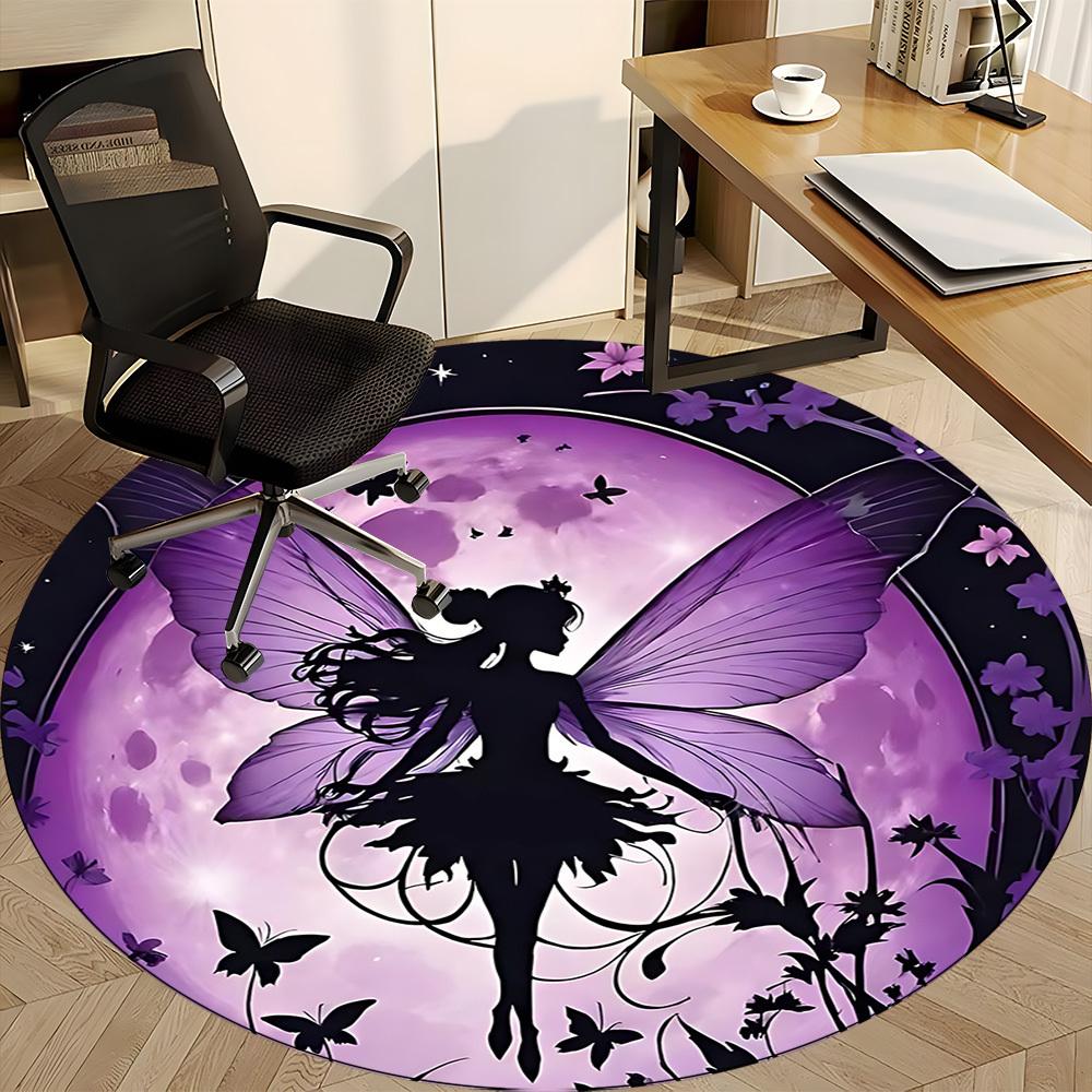 1pc Fairy Moonlight Office Round Area Rug, Indoor Mat Suitable ForOffice, Under Office Chairs Bedroom Living Room Home Decor T146