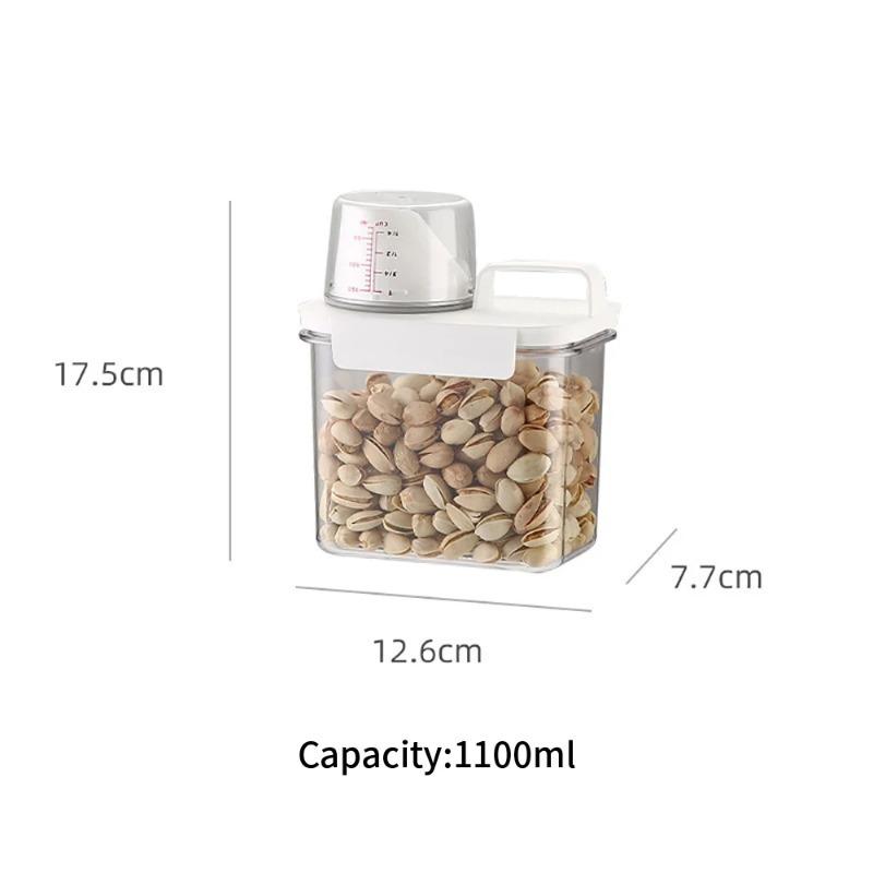 

1pcs Multispecification Jar Kitchen Grain Moisture-proof Grain Jar Rice Jar Grain Storage Box Filled Rice Bucket 1100ml