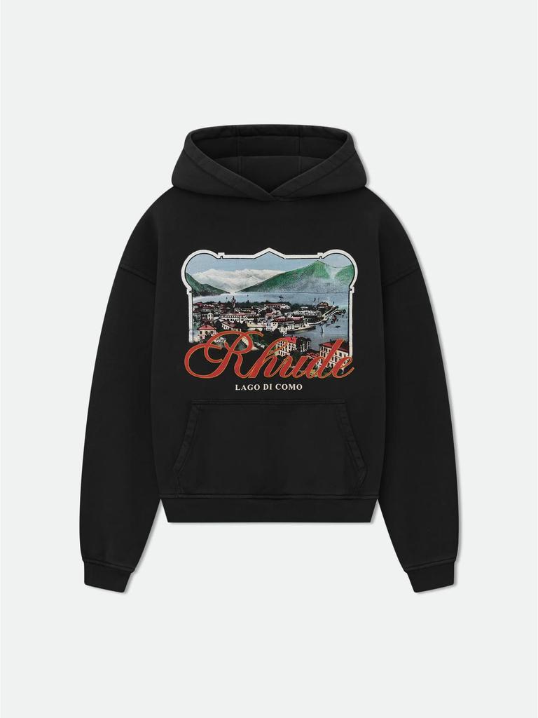 25SS RHUDE Geometric Hooded Sweatshirt - Men's Trendy European & American Style Jacket