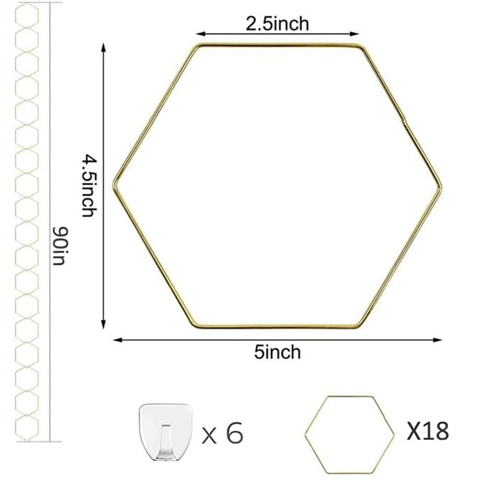 1set Heavy Duty Plant Trellis Kit Climbing Chain Lattice DIY Garden Decor For Vines Hexagon Ring Plant Support Stand With Hooks