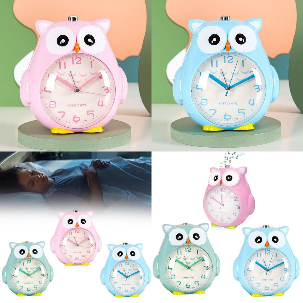 Owl Cartoon Silent Night Light With Talking Childrens Alarm Clock For Bedroom Decor