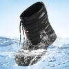 Black high-top velvet warm outdoor rain boots car wash labor insurance wear-resistant medium and high waterproof cotton shoes