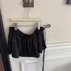 Sweet Lace Up Hip Scarf Shirt Extender Ruffled Edge Waistband Layer Outfits Skirt  Jeans Decor