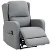 Massage Chair with Recline Function, Faux Leather, Electrically Adjustable, Footrest, Side Pocket, Steel Frame, Grey