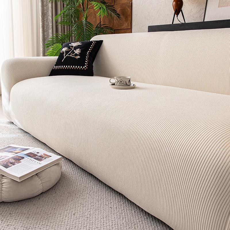 Minimalistischer Jacquard-Samt-Sofabezug Universell Vollabdeckung Rutschfest Ganzjahres-Sofaschutz
