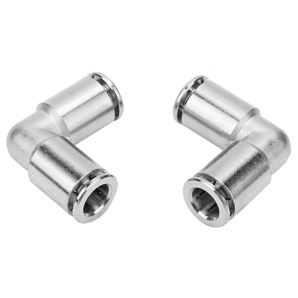 2Pcs All copper Nickel plated Elbow 90 Degree Air Hose Pneumatic Quick Connector Fittings(8mm)