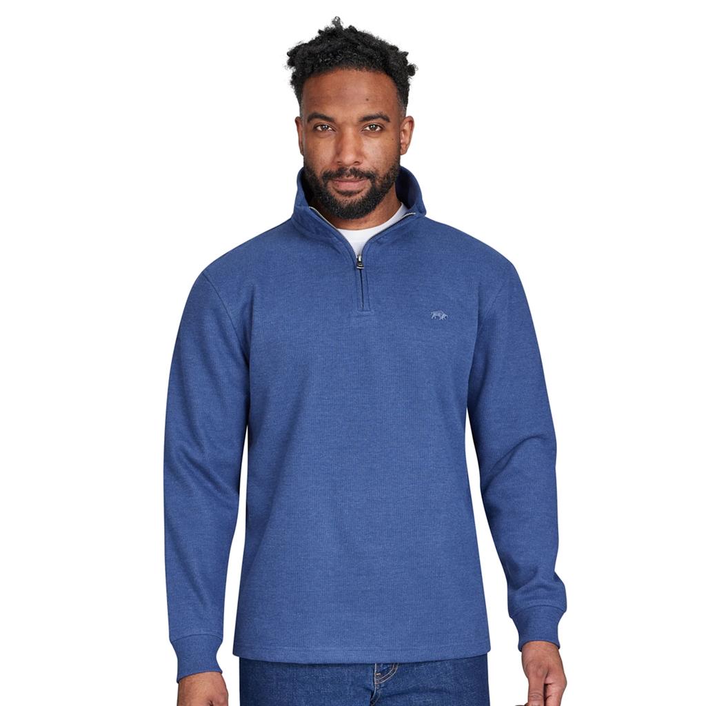Raging Bull Mens Classic French Rib Quarter Zip Jumper