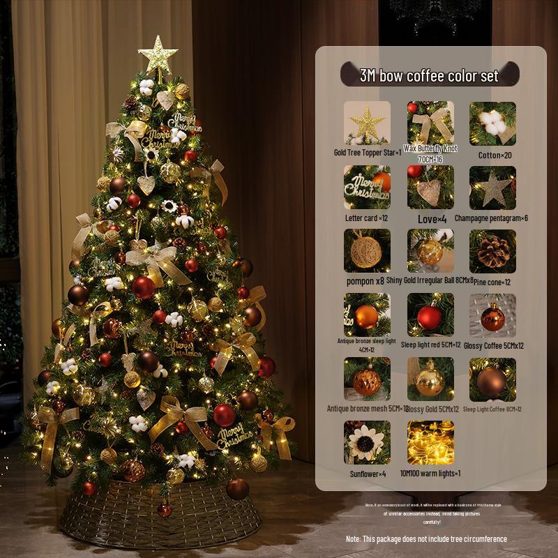 Large Encrypted Flickering Christmas Tree Ornament Set for Living Room Decor
