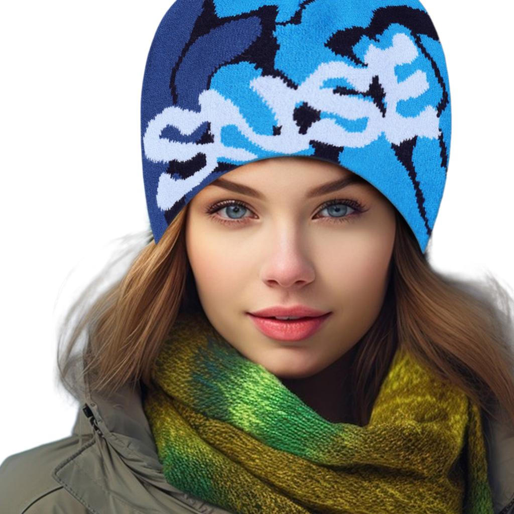 Hiphop Knitted Hat with Jacquard Letter Warm Fashion Hat Winter Headwear for Autumn/Winter