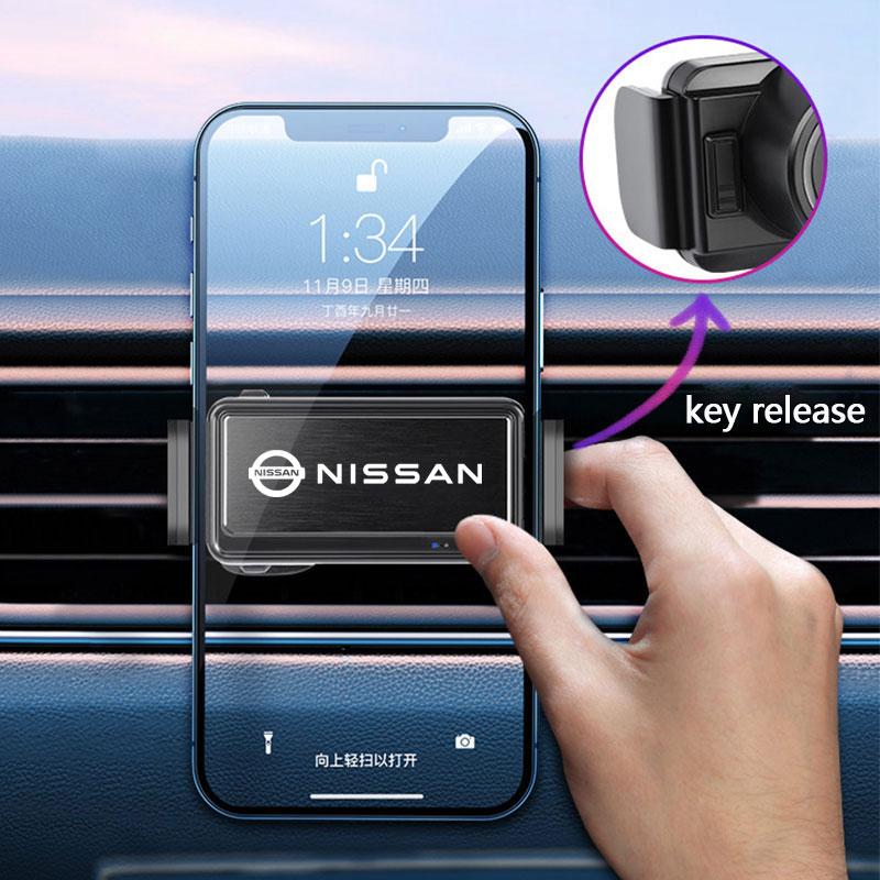lfcsw2 Car Phone Holder Air Outlet Mount Stand For Nissan 350z 370z altima Armada Frontier Kicks Leaf nismo pulsar Qashqai Accessories
