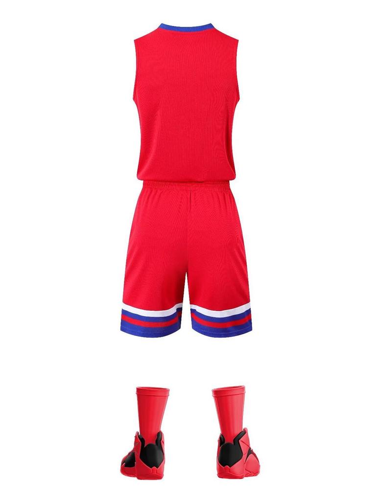 Summer College Student Tank & Short Sleeve Basketball Uniform for Outdoor Training and Fitness