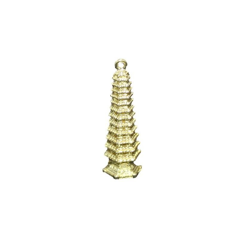 Brass keychain pendant Wenchang tower pure copper big white tower gold list title antique copper ornament small commodity