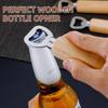 Wooden Bottle Opener, Stainless Steel Wood Handheld Beer Opener, Funny Bartender Bottle Opener for Groomsmen Gifts,