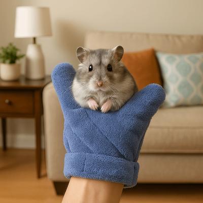 Bite Resistant Pet Handling Gloves Wear Resistant Comfortable Anti-Bite Gloves Adjustable Soft Hamster Calming Glove Pet Care