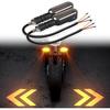 2PCS Led Motorcycle Turn Signals Projector Blinkers, Motorcycle Front Rear Turn Signals with Projection Arrow, 3 Wire Turn Signal Lights for