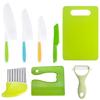Kids Safe Knife Set, Plastic Fruit Knife with Cutting Board, Toddler Kitchen Toys