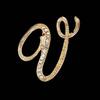 Minimalist Rhinestone Alphabet Brooch: Elegant Geometric Pin for Sweaters or Coats