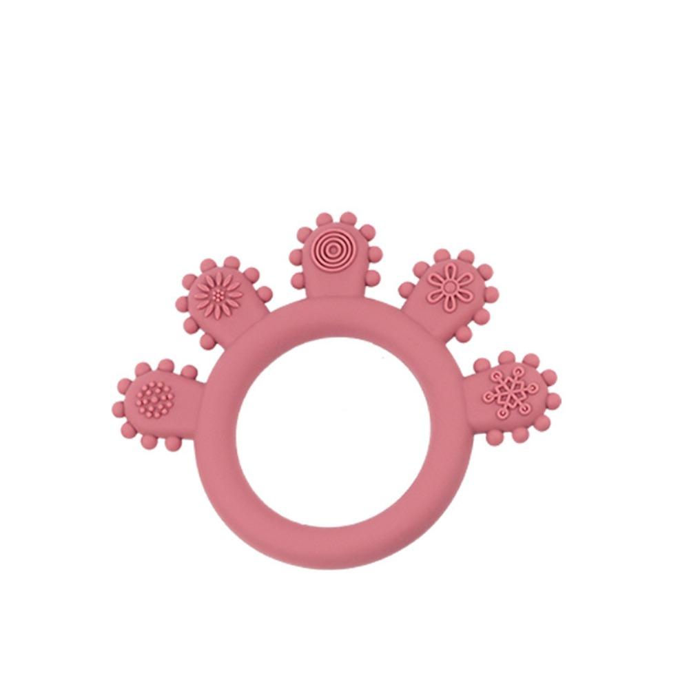Food Grade Silicone Baby Teething Toys BPA Free Infant Chew Toys Silicone Teething Ring  Newborn