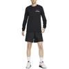 Nike Buchstaben-Logo-Print Basketball Rundhals Casual Langarm-T-Shirt Herren Tops Schwarz FQ4919-010