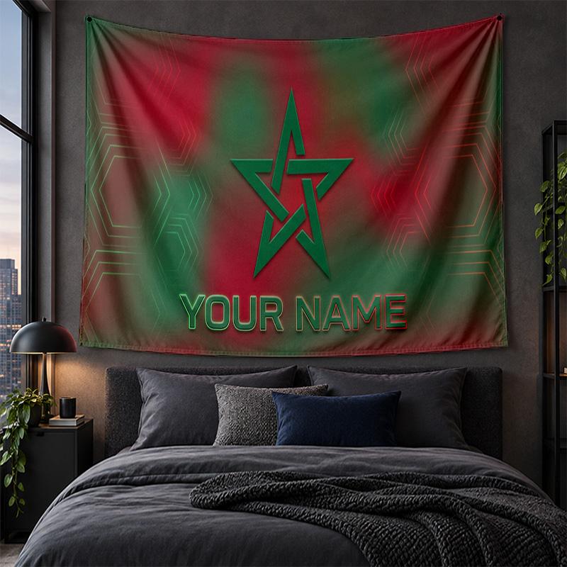 Personalized Tapestry Wall Hanging Morocco Football Pattern Art Background Cloth