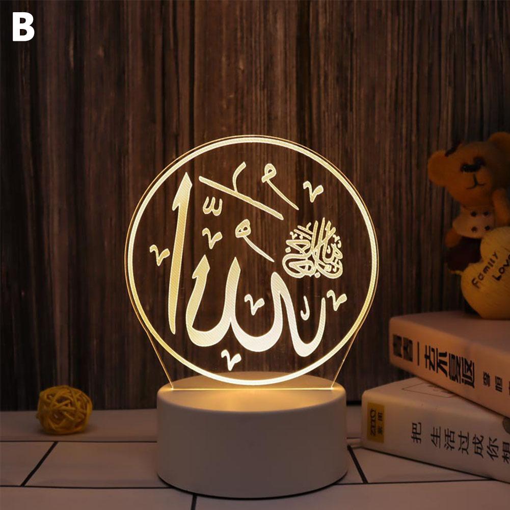 EID Mubarak Acrylic LED Ornament Night Light Ramadan Kareem Decoration Home 2026 Islamic Muslim Festival Party Gifts