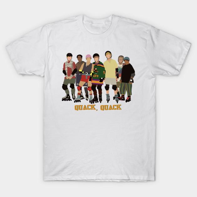 

Men Black Print T-shirt Mighty Ducks - Quack Quack No-Cut Transfer Paper Print Cotton Tshirt 2XL білий