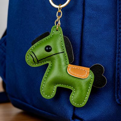 Brelok Wisiorek Skóra Syntetyczna Koń Zawieszka Breloczek z Liną Żywe Kolory Uchwyt na Klucze Akcesorium do Torby