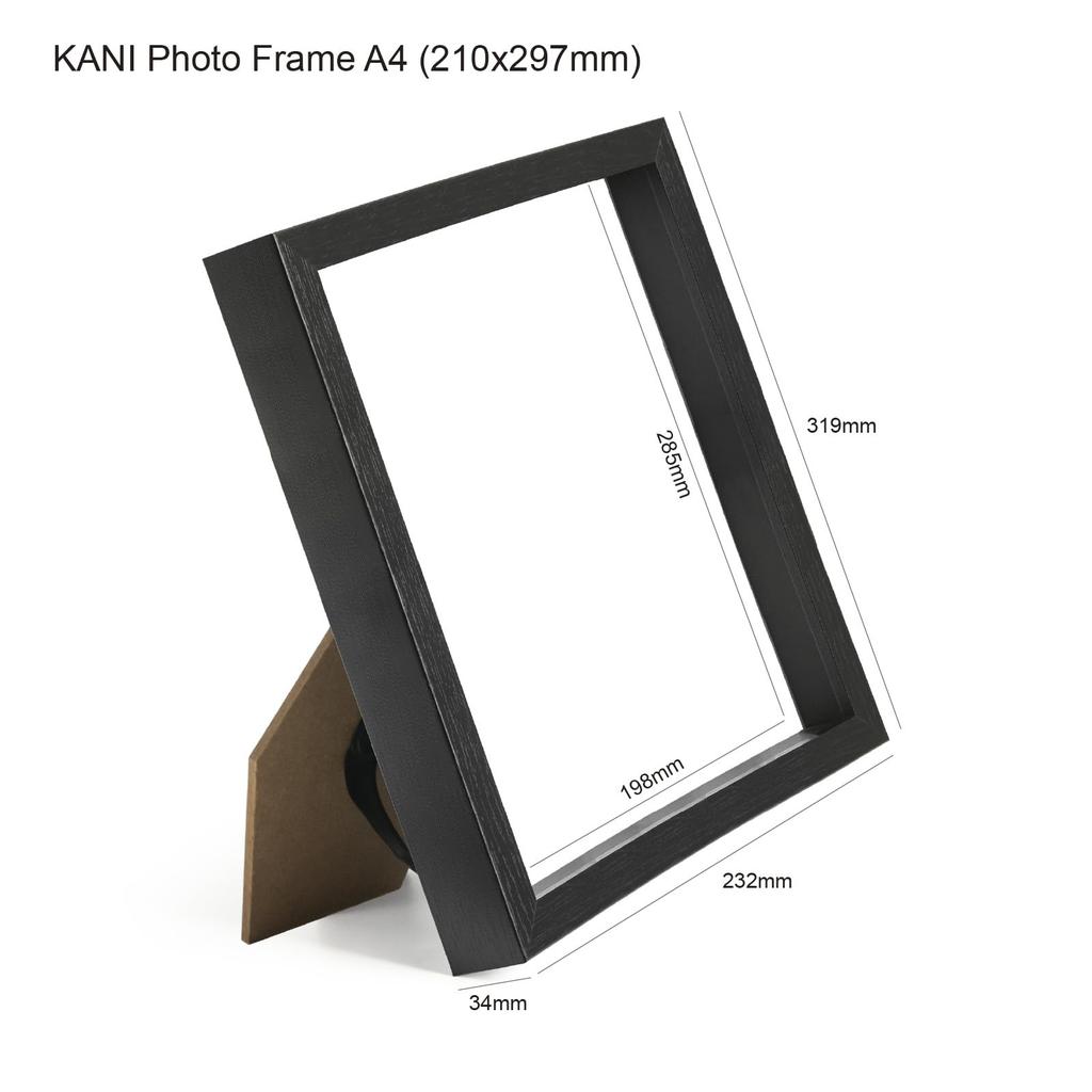 KANI Photo A4 Thick Acrylic Front Low Includes Photo Hanging String Wooden 817433 Frame, size, Black, Frame, Panel, Reflection, Stand, (Sold