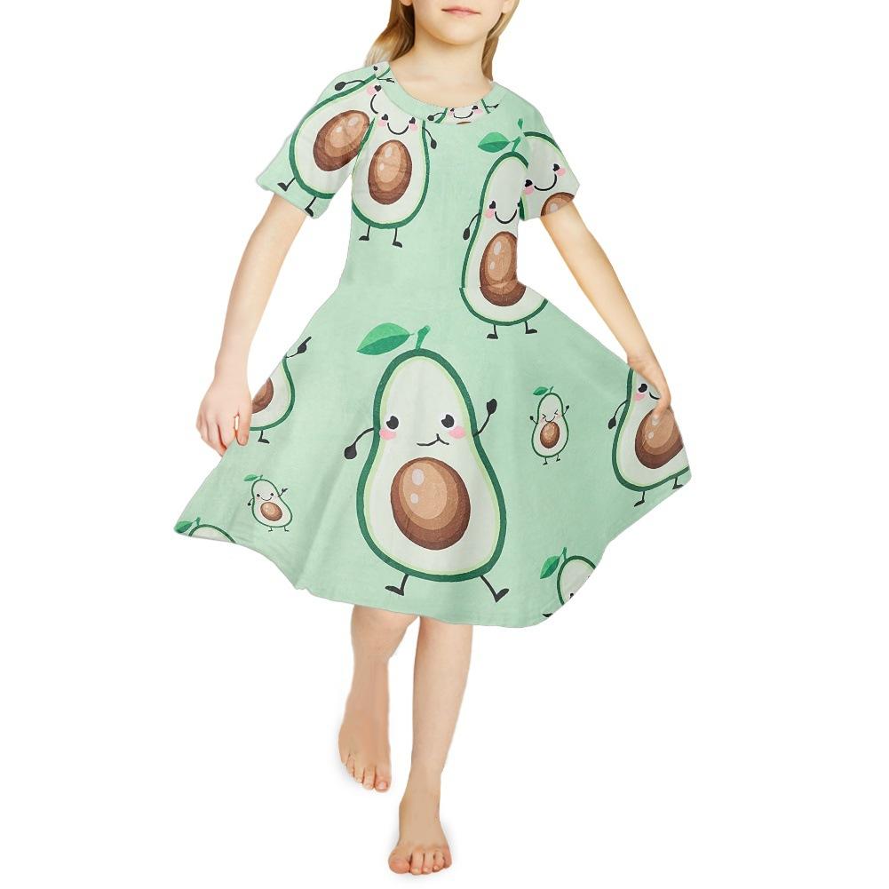 Girls 3D Print Dresses Kids Girl Party Sleeveless Princess Dress Tank 3D Blue Love Rabbit Print Dress