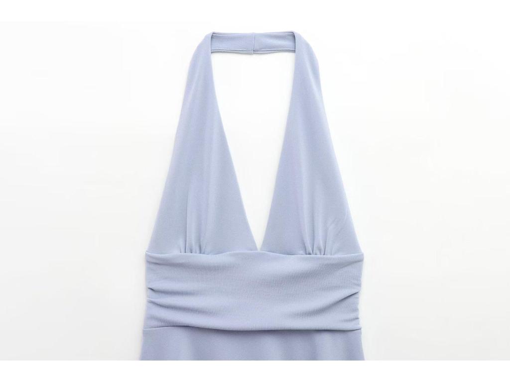 2025 Spring Sleeveless Halter Neck Off-Shoulder Street Style Dress