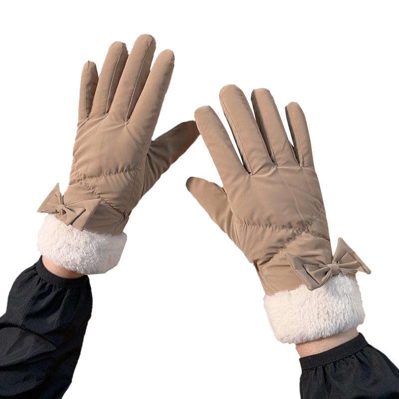 Gloves women autumn and winter velvet thermal cotton driving touch screen
