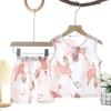 Summer Kids Cotton Silk Vest And Shorts Set Boys Girls Breathable Pajamas Home Wear Two Piece Outfit For Baby