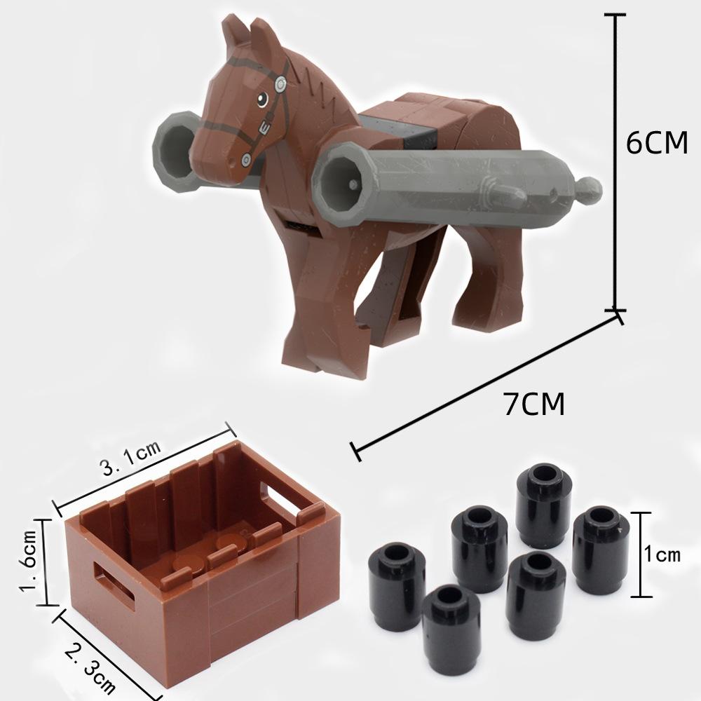 Medieval Military Cannon Small Particle Soldier Figurine Building Block Pirate Ship Artillery Scene Ornament Toy