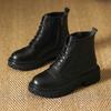 Leather Martin Boots Women's Versatile Spring and Autumn Single Boots Trendy New Boots Thick-soled Short Boots Women