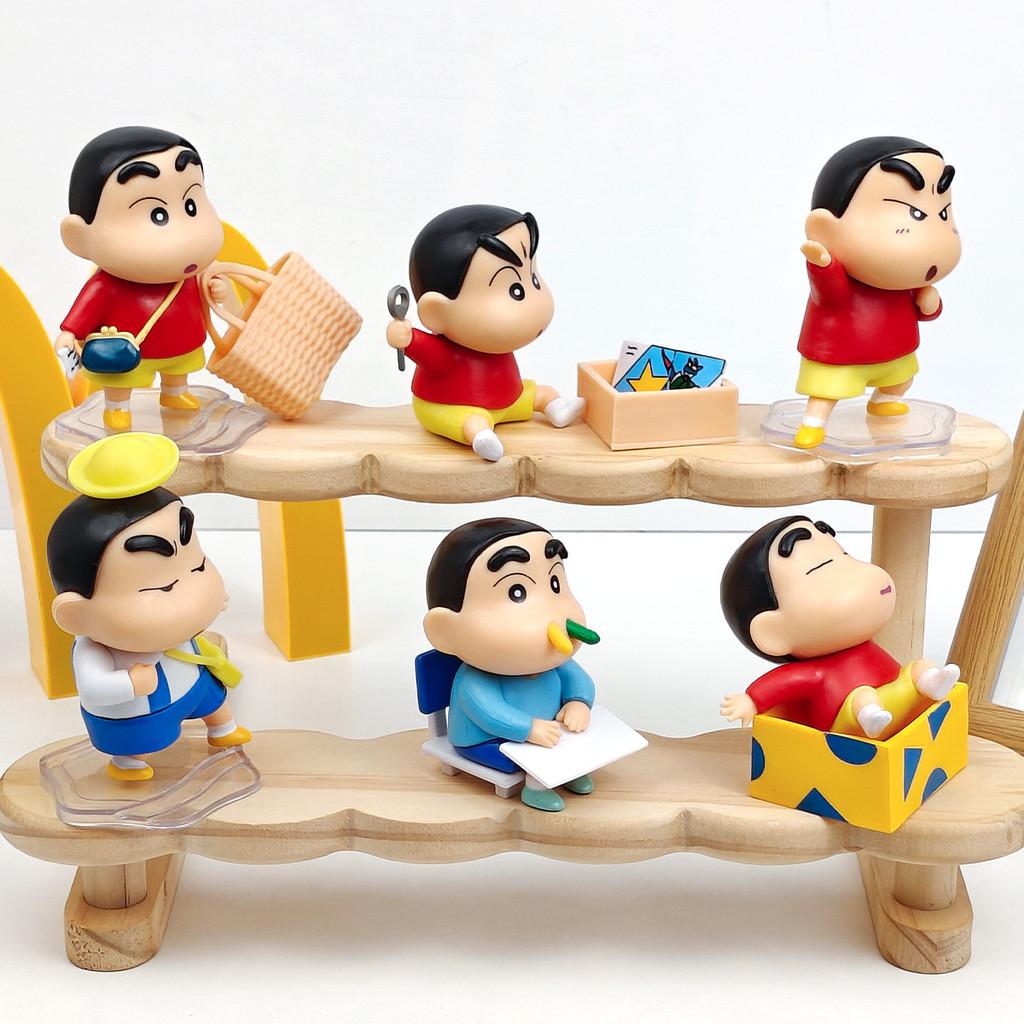 Crayon Shinchan Pvc Figure Set With Blind Box Display For Collectors And Kids