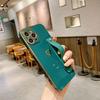 Applicable To iPhone17 Mobile Phone Case New Electroplated 6D Straight Edge Side Love Wristband Bracket Apple 16 Protective Case