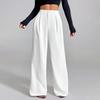 Women Pants Straight Wide-Leg High-Waisted Slimming Trousers Solid Color Loose Fit Dress Pants Workwear