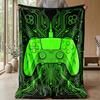 Gaming Controller in Neon Storm Theme blanket Lightweight Warm Flannel Blanket Decorative Throw Blanket for Home Decoration