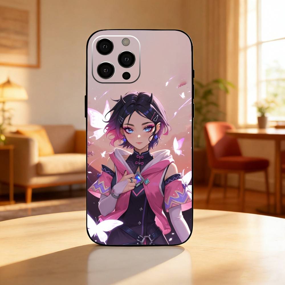 Game V-Valorant Phone Case For iPhone17,16,15,14,13,12 Plus,Max Soft Silicone Black Cover iPhone11PROMAX