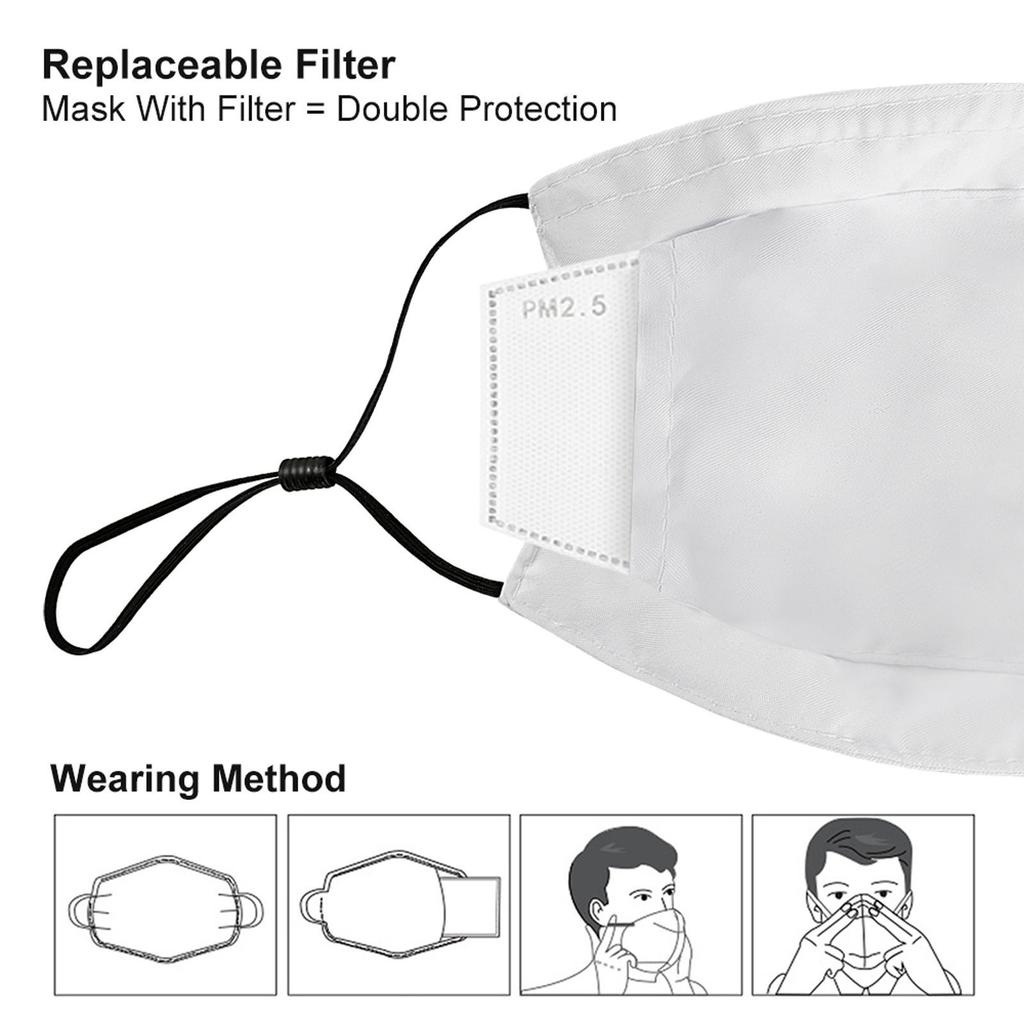 1Pack Protective Nylon Fabric Mask With Soft Stretch Fit And Replaceable 5/10/15 Filters Offering Effective Dustproof Daily Coverage