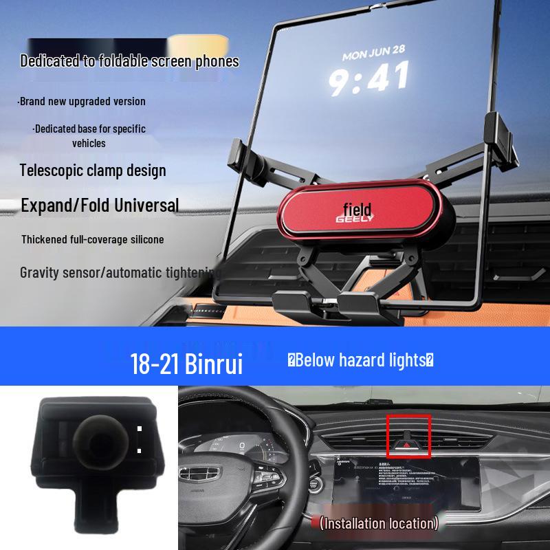 Custom Foldable Phone Holder for Geely Models: Emgrand, Boyue, Vision X1/X6, Jiaji, Binyue, Xingyue L, Xingyuan