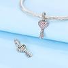 Original Charmscopperinfinite Love Pink Key Beads Fit Charms Platabracelets For Women Jewelry Making Diy Fine Gifts
