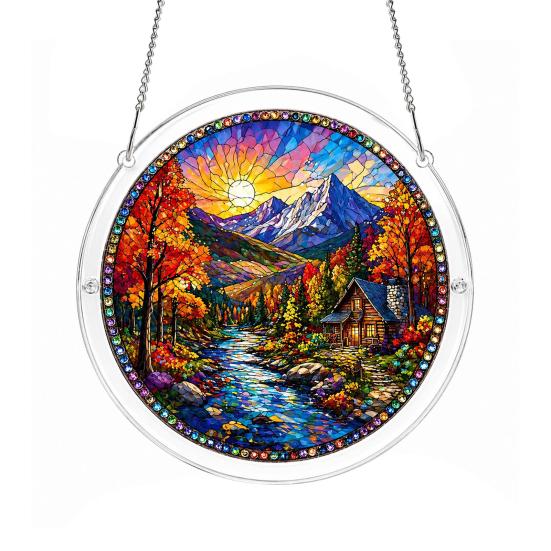 Window Decoration Puzzle Acrylic Suncatcher Colorful Hanging